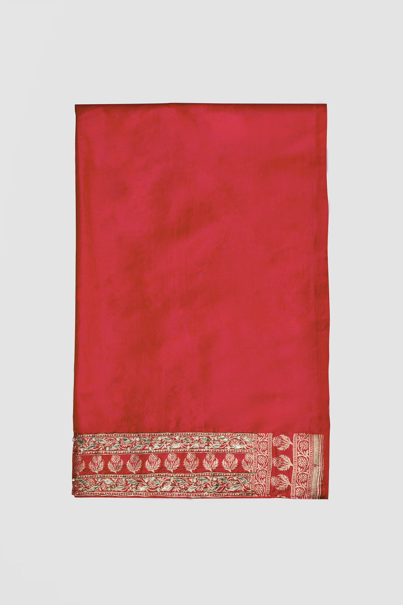 Shalena Benarasi Silk Embroidered Saree - Red, Red, image 9