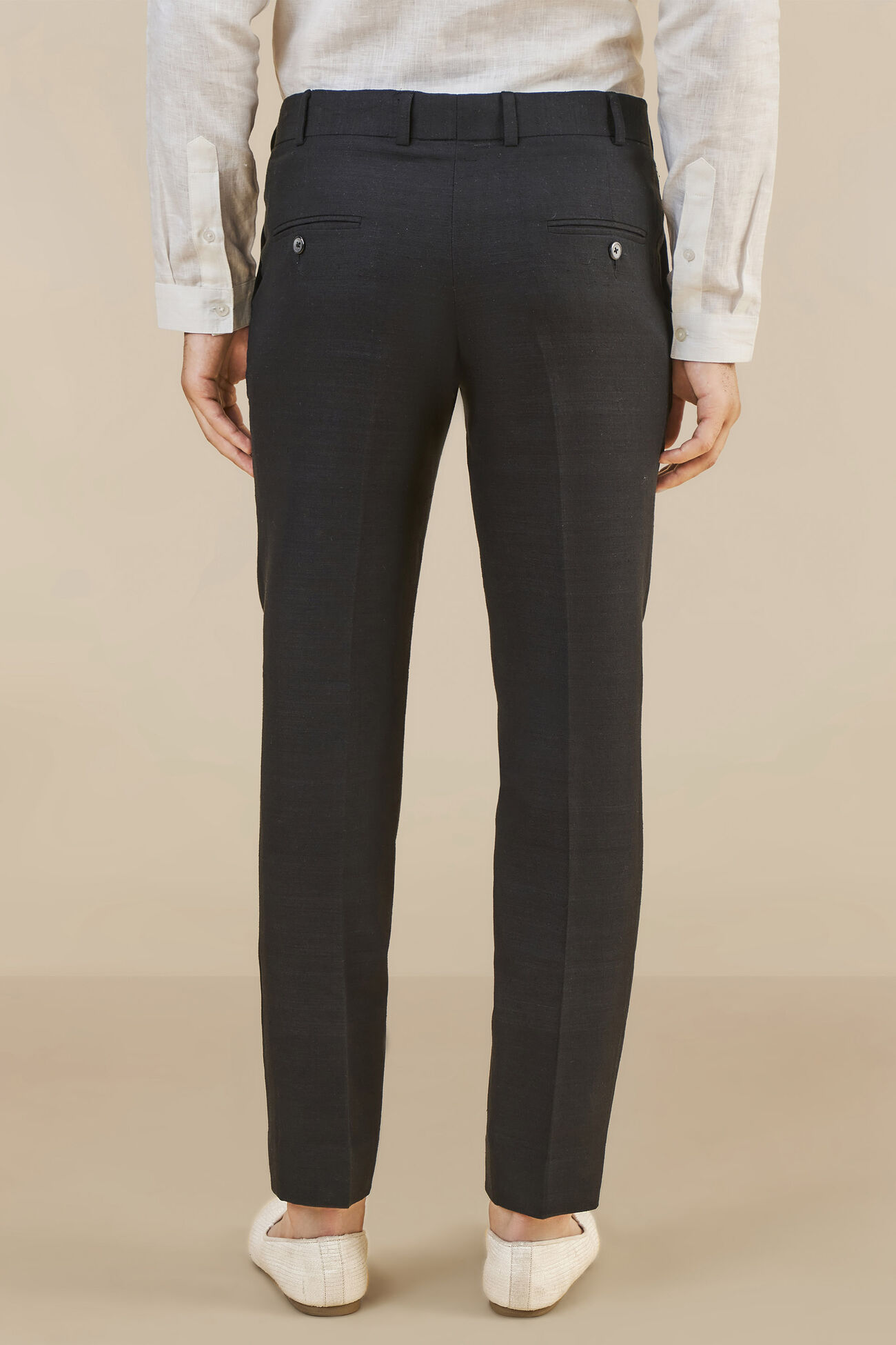 Linen Trousers, Black, image 3