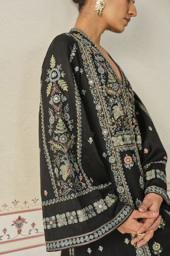 Shazana Embroidered Jacket Set - Black, Black, image 6