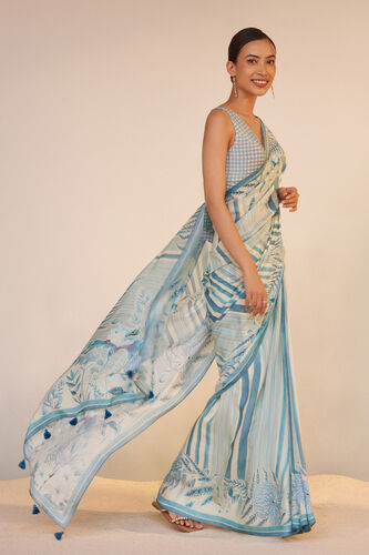 Neela Saree Set - Blue, Blue, image 2