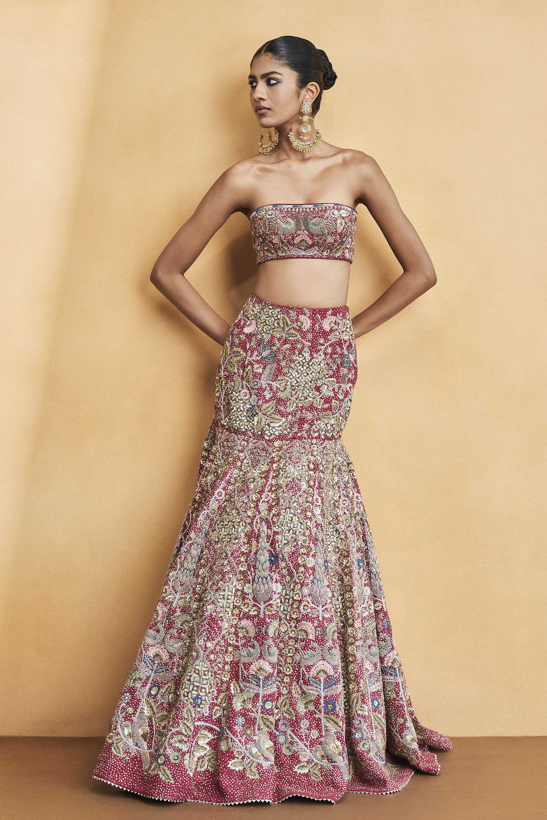 Embroidered sales fishtail skirt