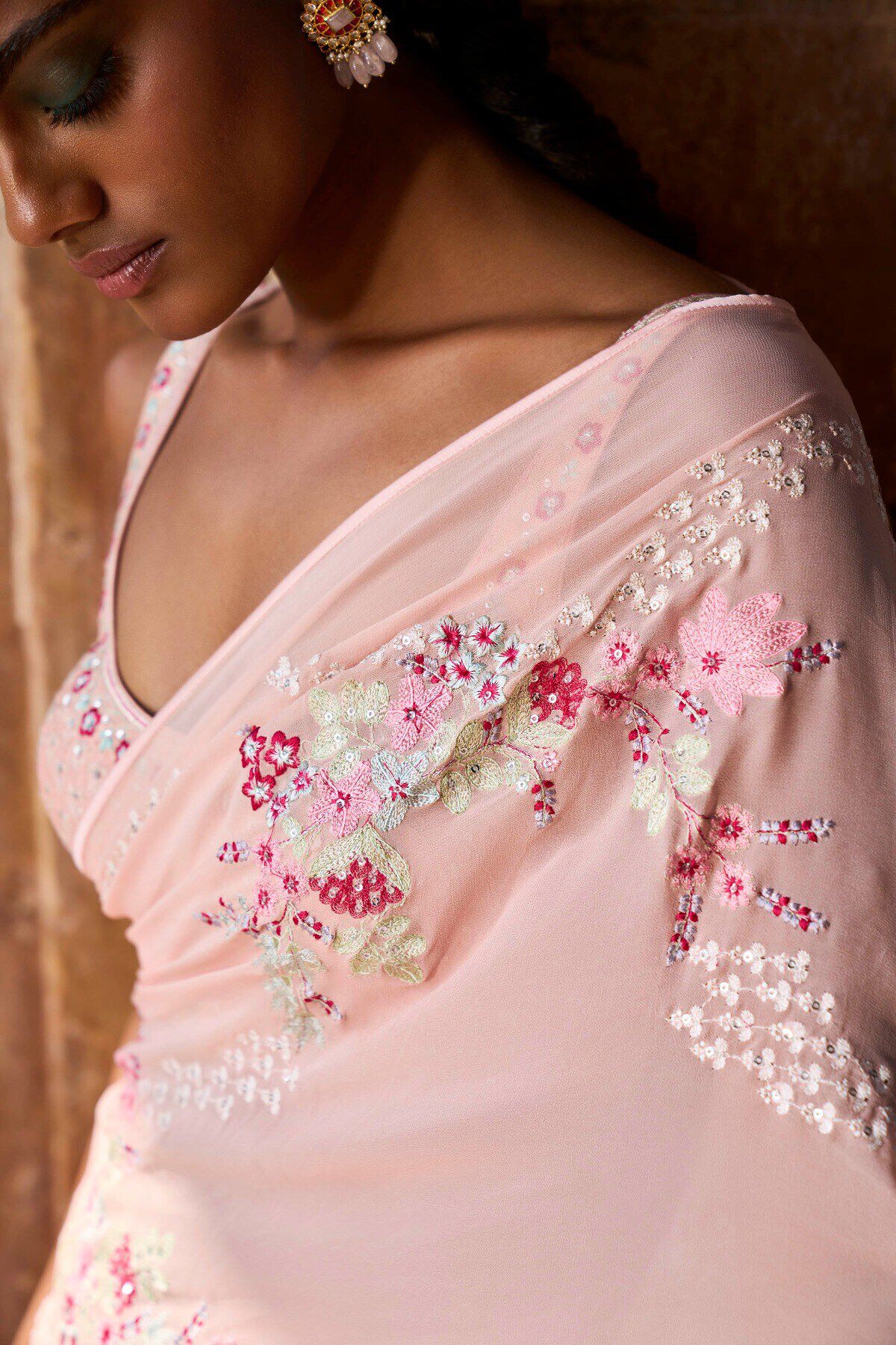 Alyssa Saree Set - Blush, Blush, image 3