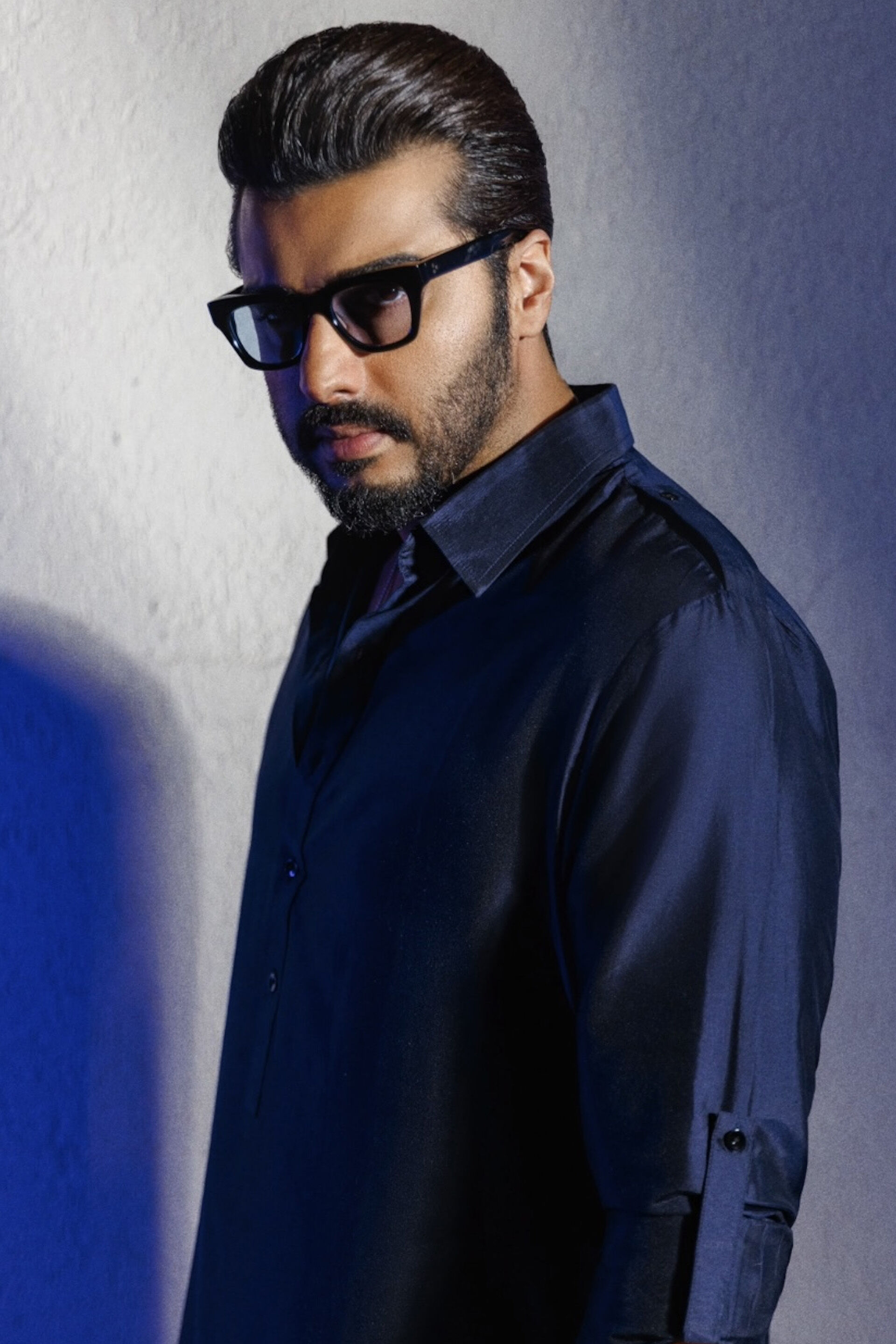 Amail Silk Kurta - Navy, , image 4