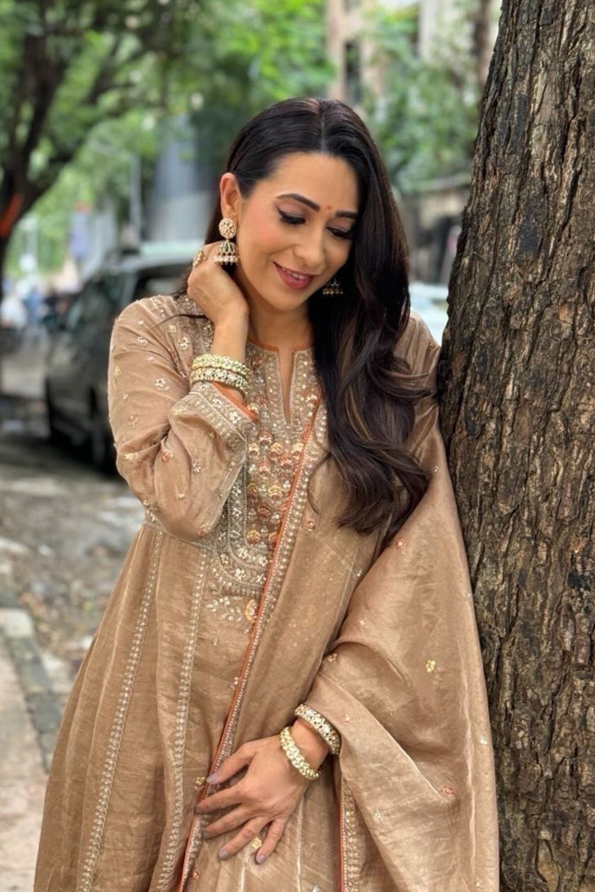 Yashna Embroidered Suit Set - Bronze, , image 2