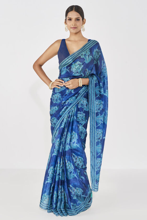 Anava Saree - Blue, , image 1