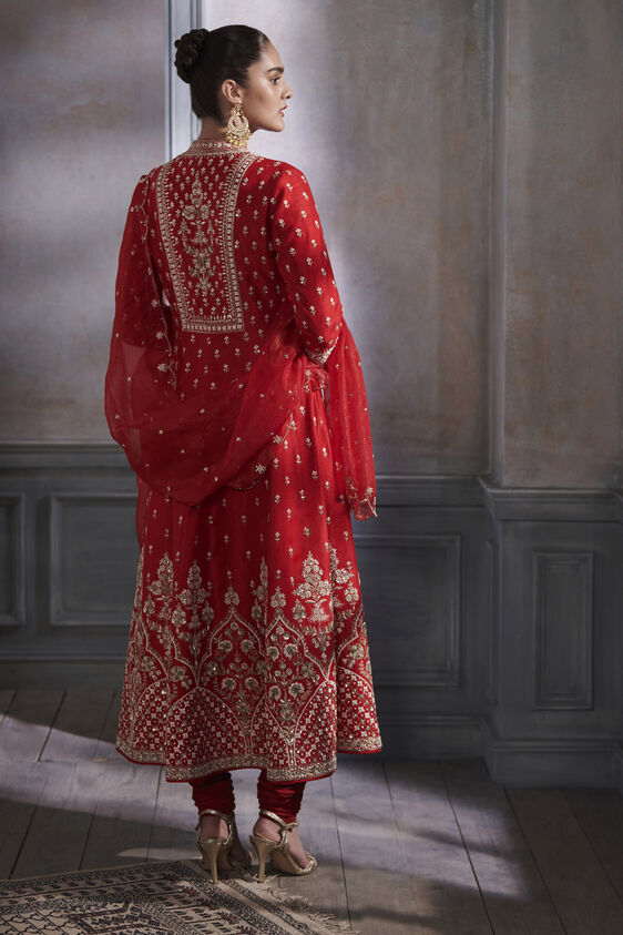 Turanya Anarkali Set - Red, Red, image 2