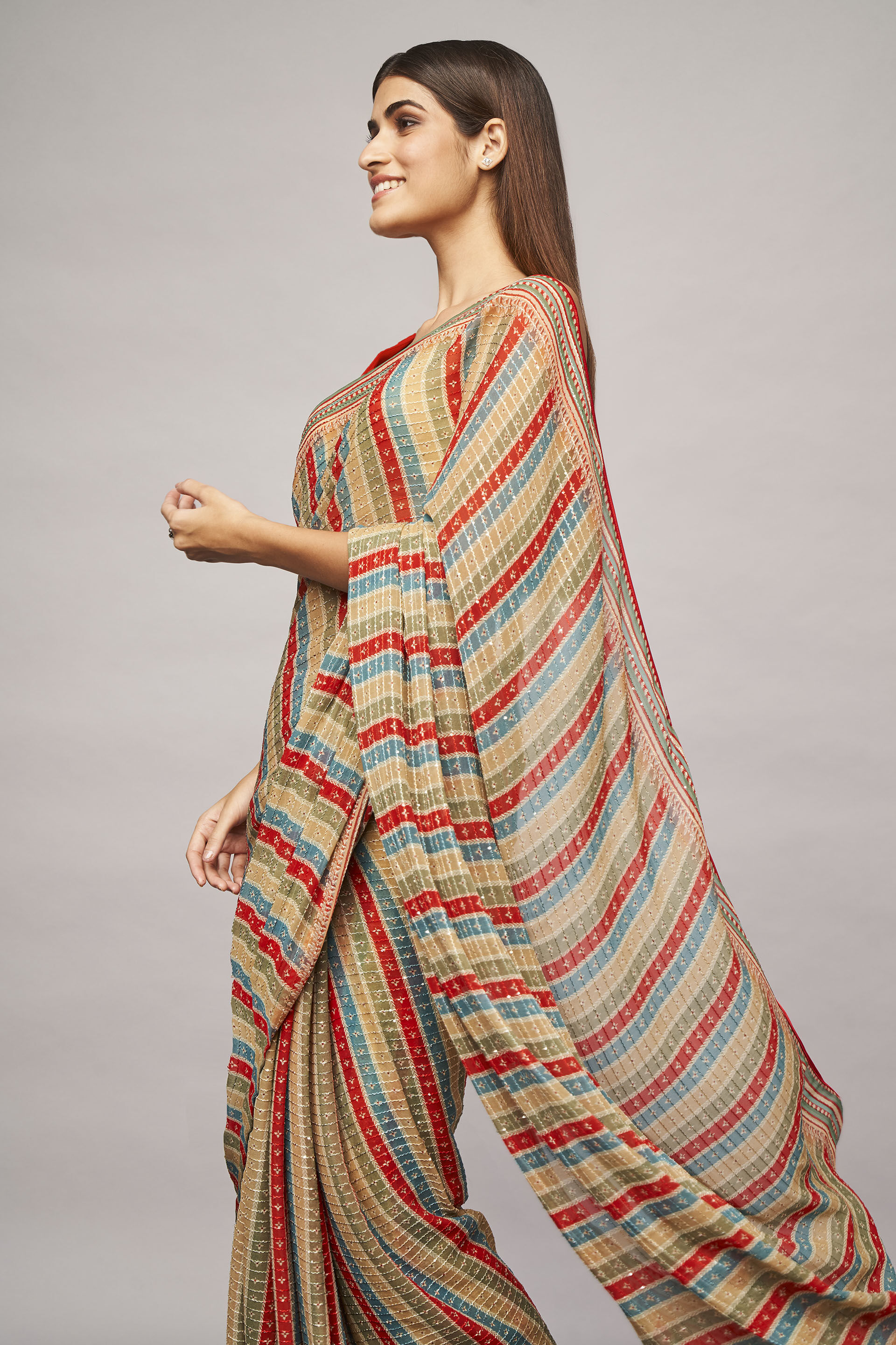 Alana Saree - Red, Red, image 2