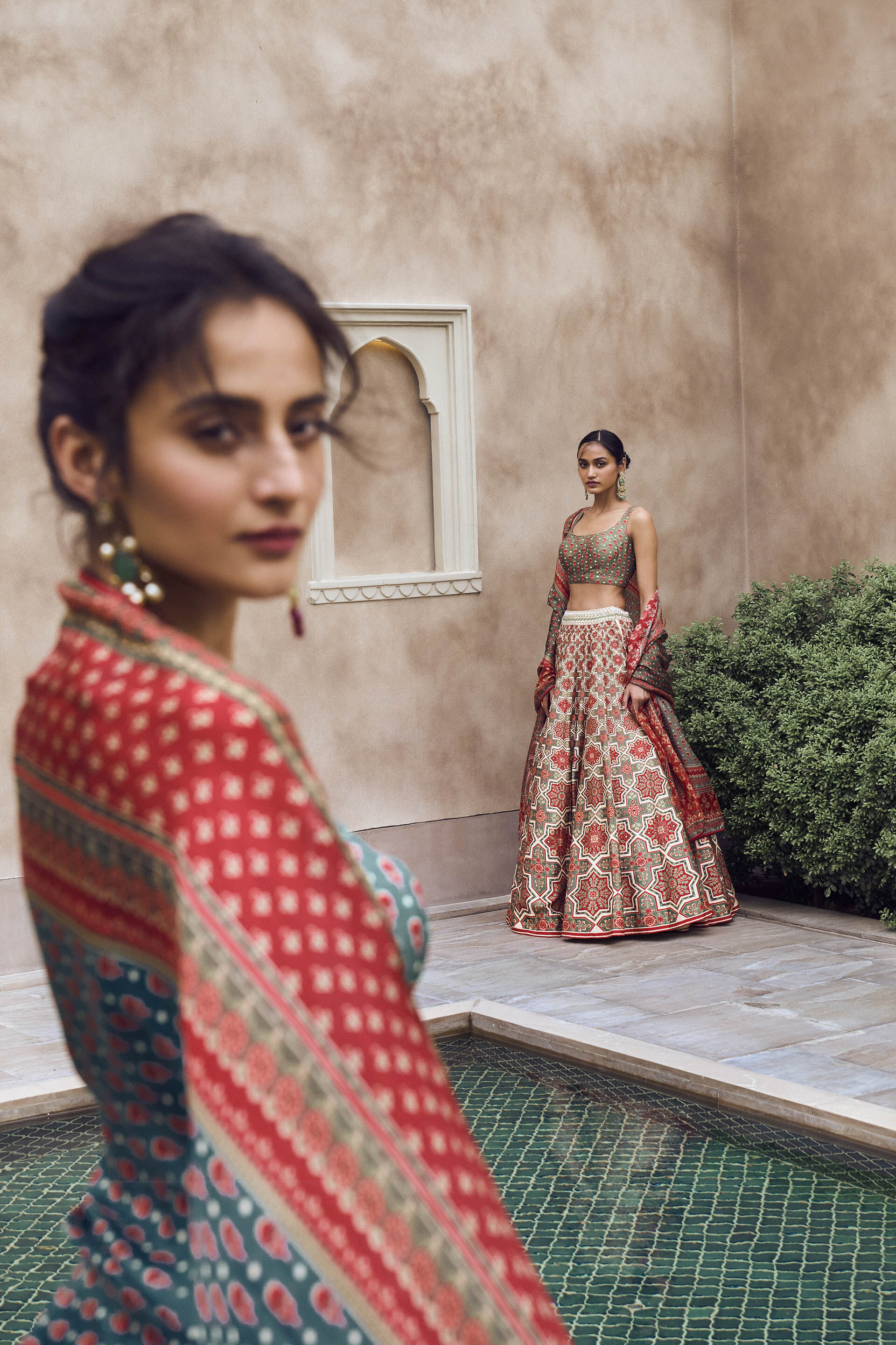 Indian Bridal Wear in USA - Jasper Red Lehenga Choli by B Anu Designs