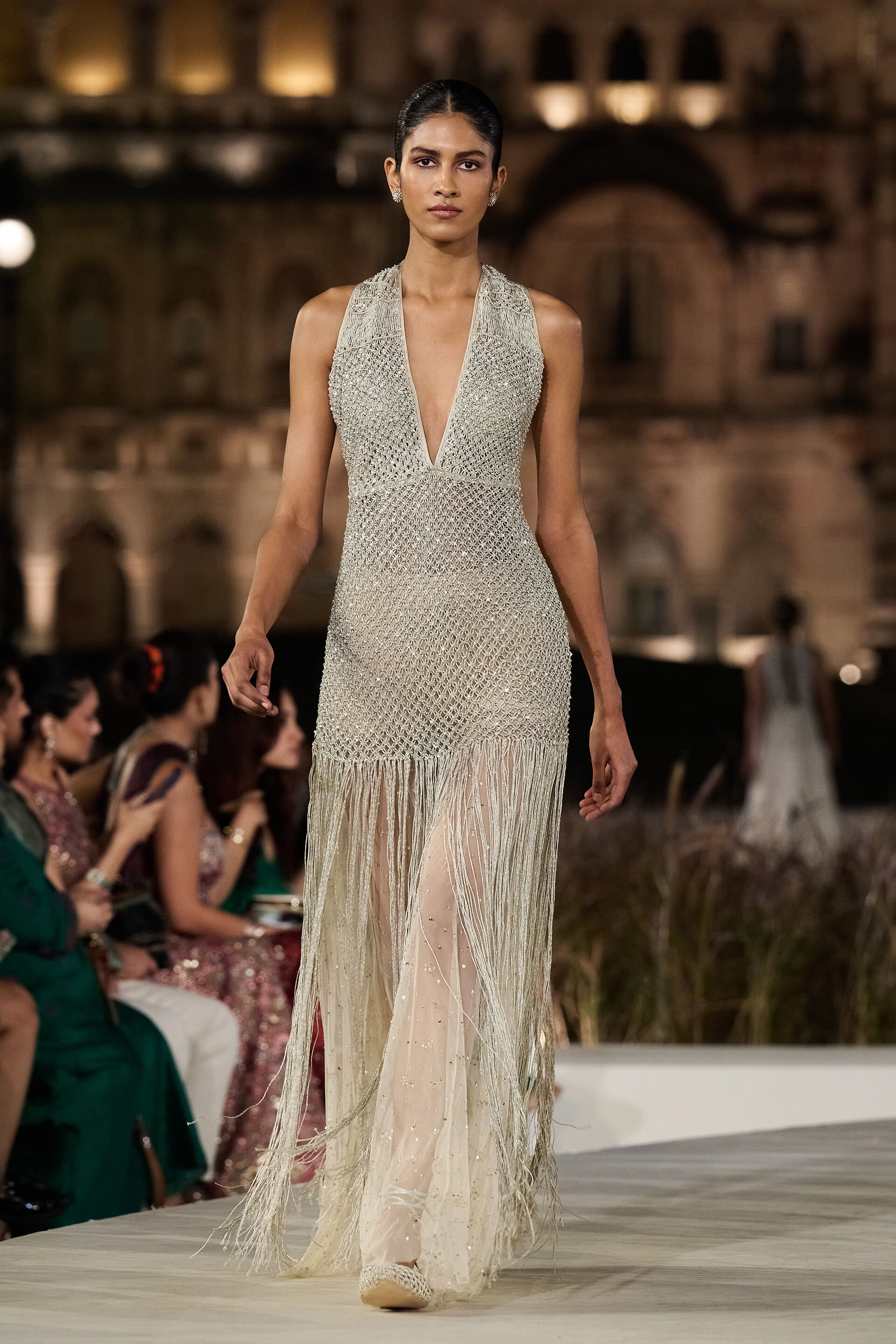 Ophrys Embroidered Macrame Gown - Gold