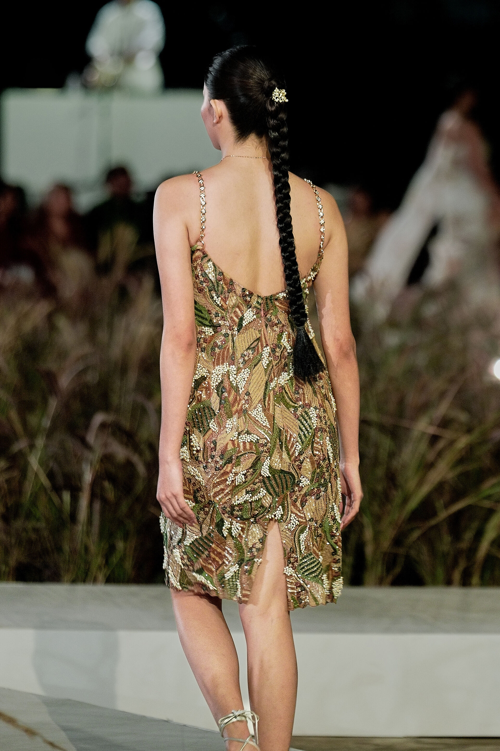 Thalora Embroidered Dress - Brown