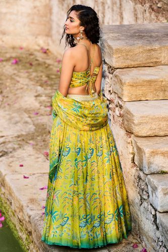 2 - Swan Song Lehenga Set - Lime, image 2