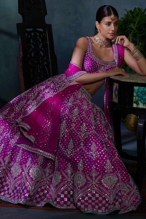 2 - Gayatri Lehenga Set – Vivid Violet, image 2