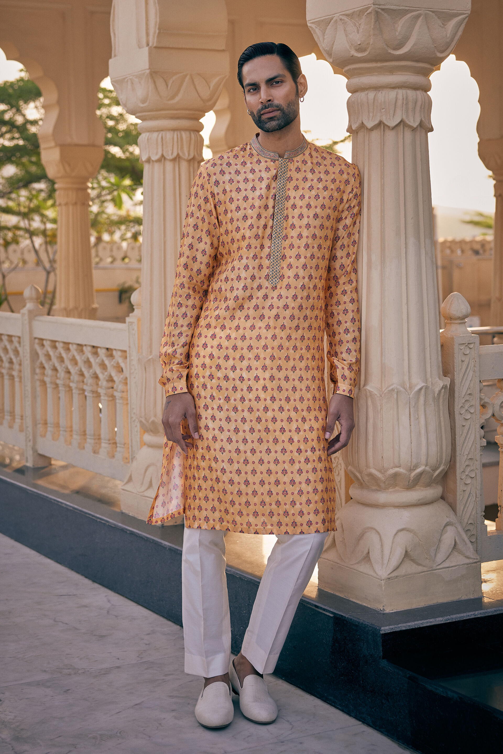 Ashmayu Silk Kurta - Mustard