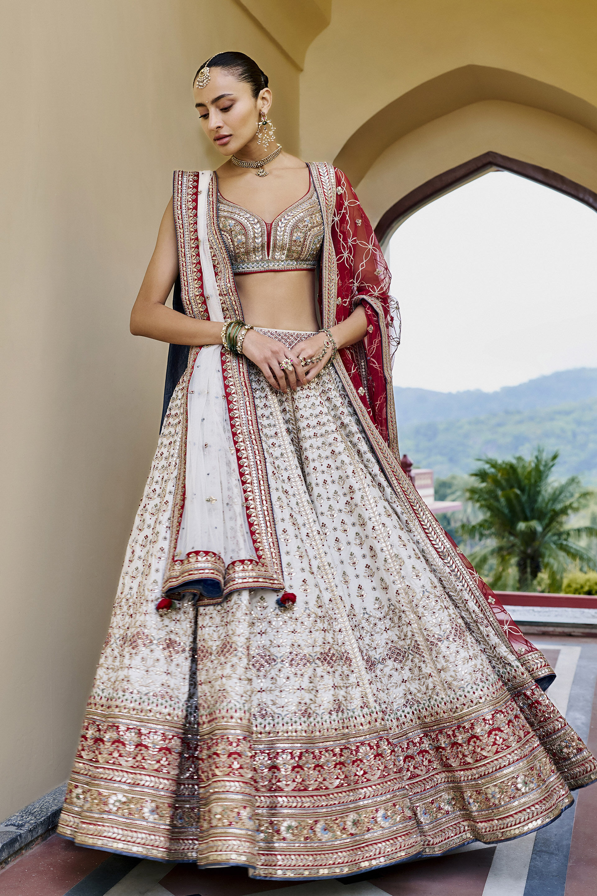 Togetherness Gota Patti Silk Lehenga Set - ​Red