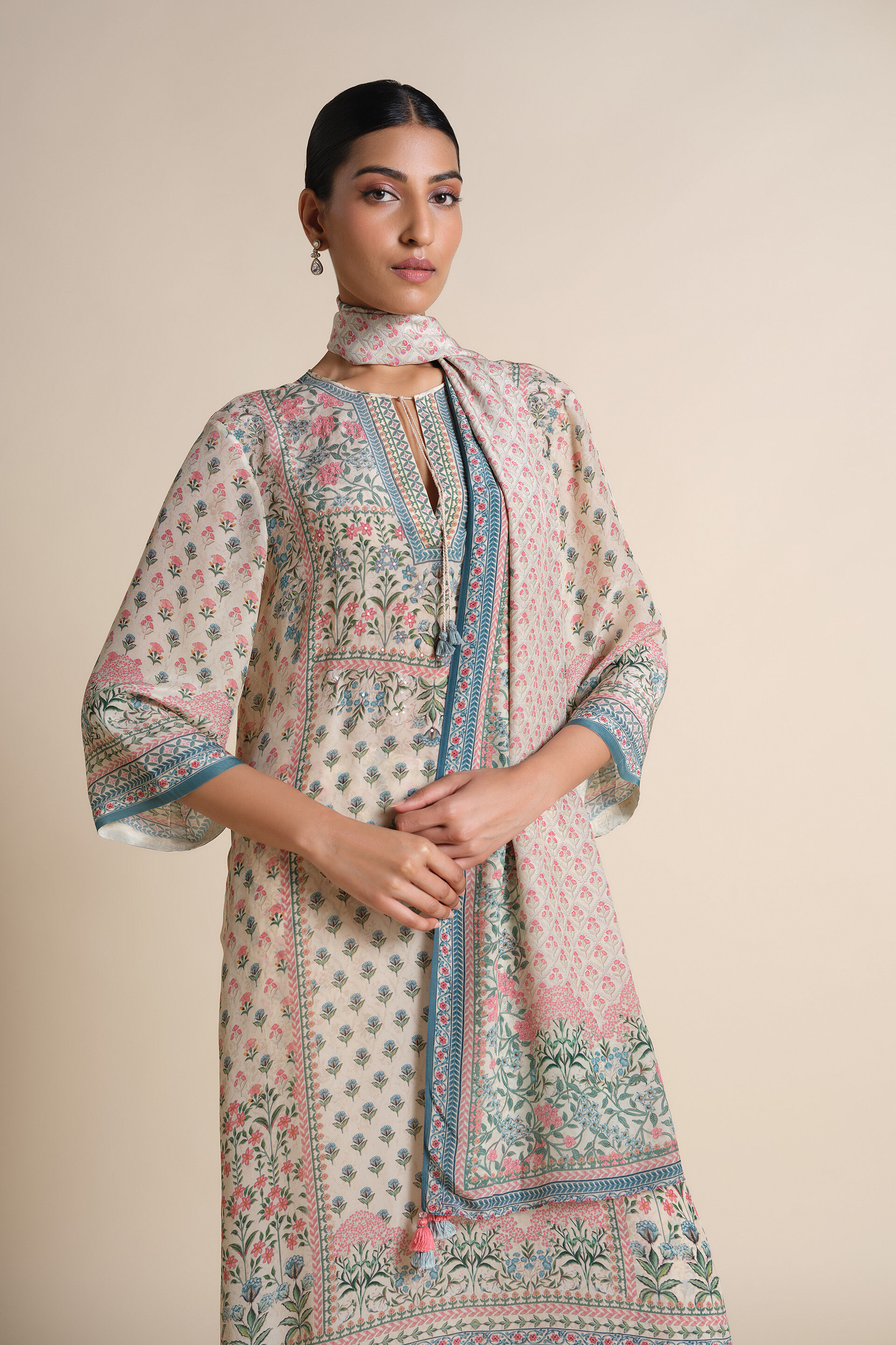 Indivarini Kurta Set - Cream, Cream, image 8
