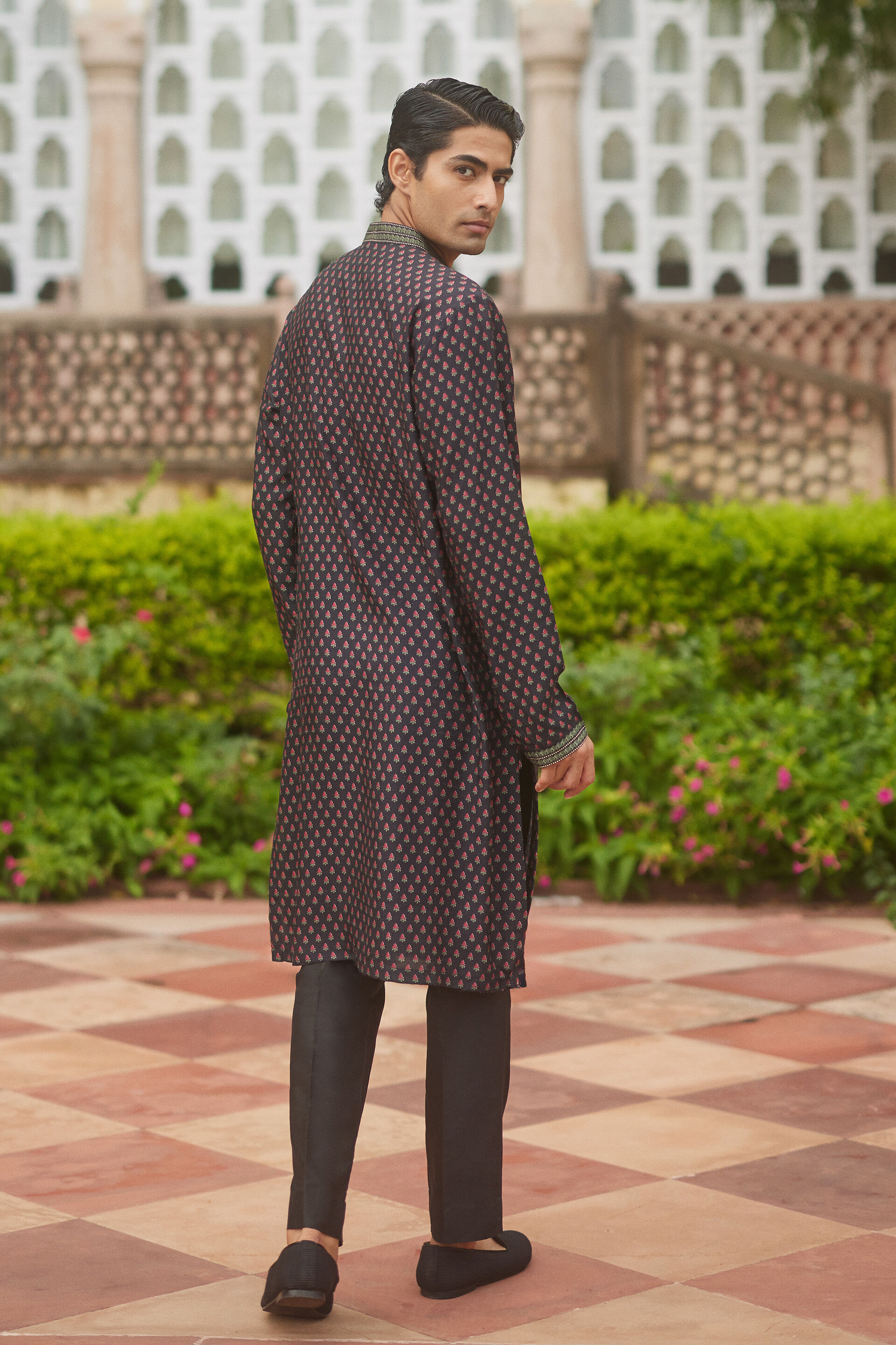 Ishav Silk Kurta - Black, Black, image 2