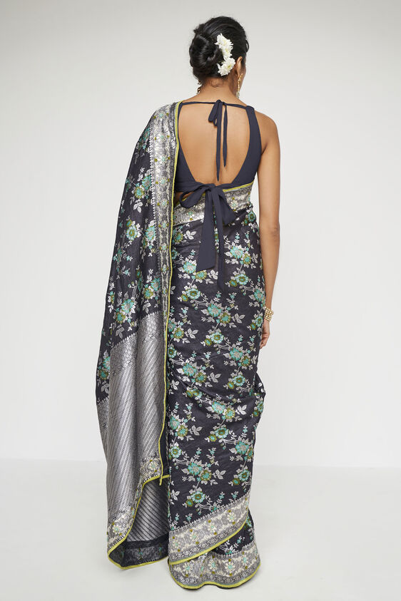 Meha Benarasi Saree - Black, , image 2