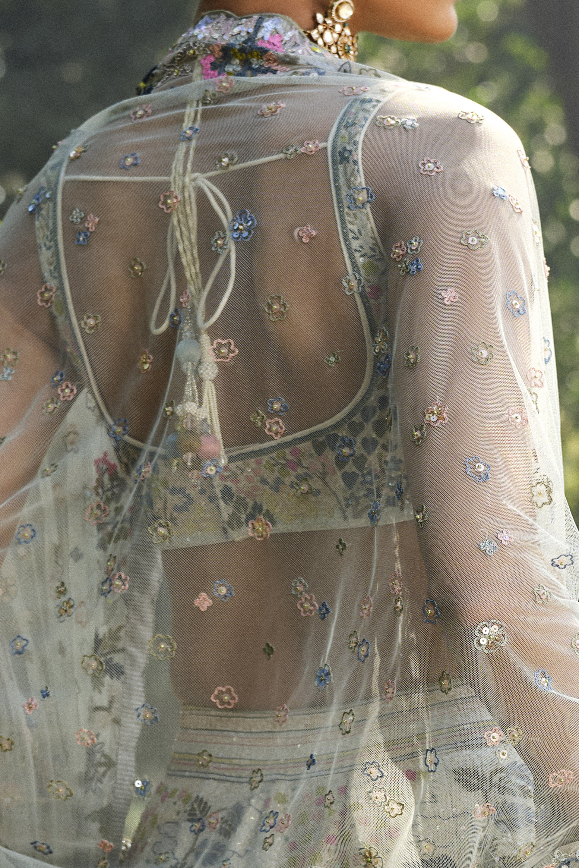 Woodelia Embroidered Silk Lehenga Set - Natural, Natural, image 6