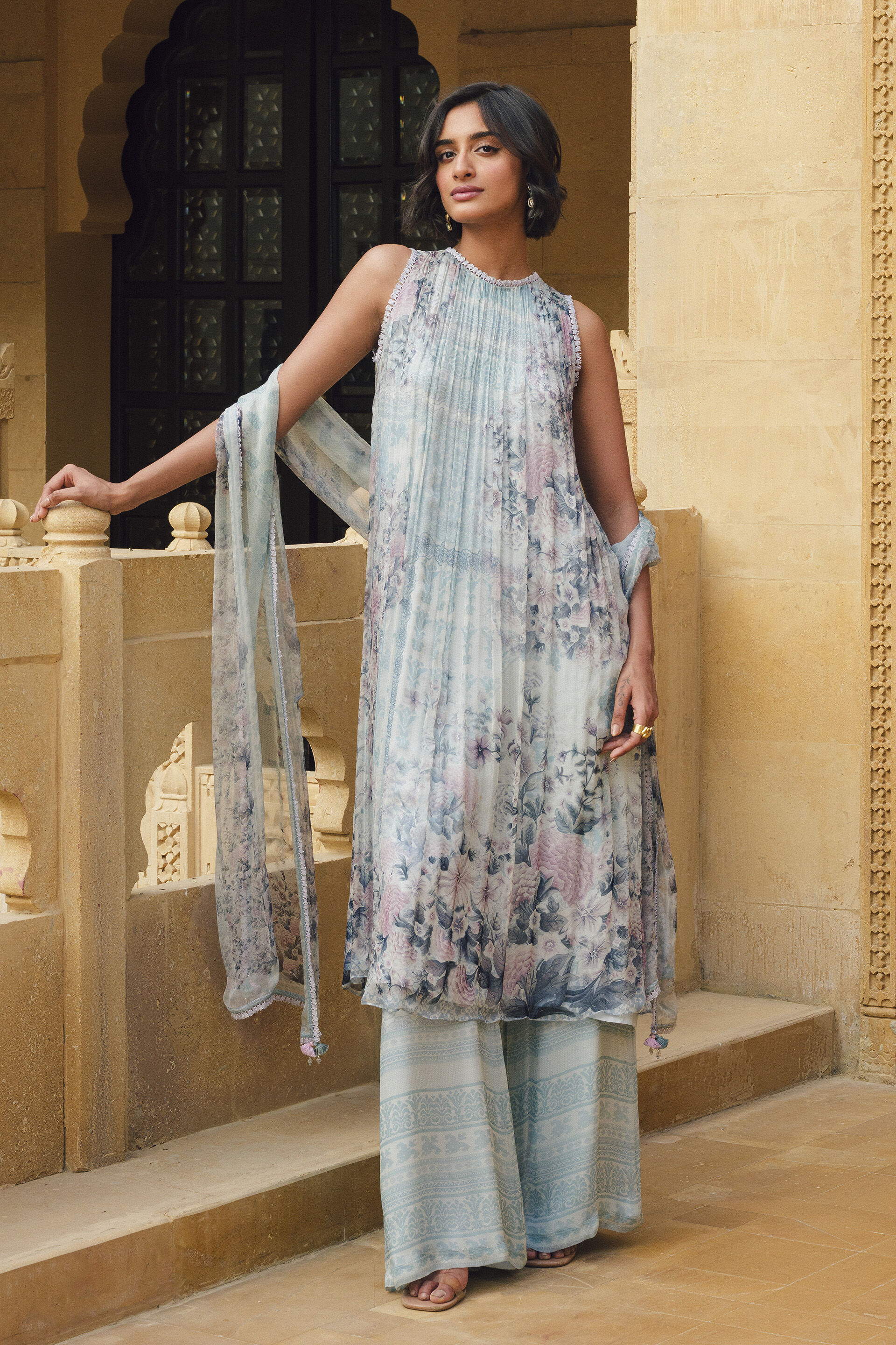 Damson Suit Set - Powder Blue