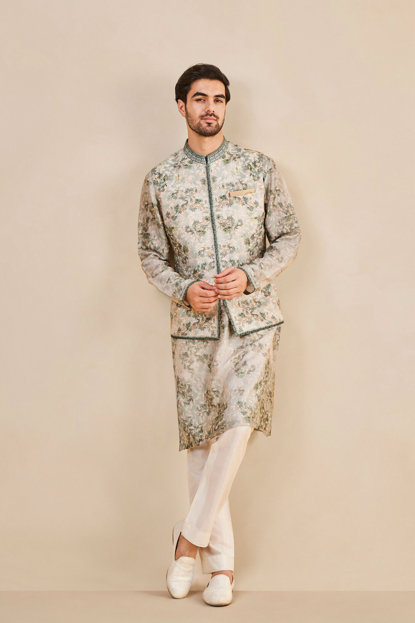 Aranyam Nehru Jacket - Sage