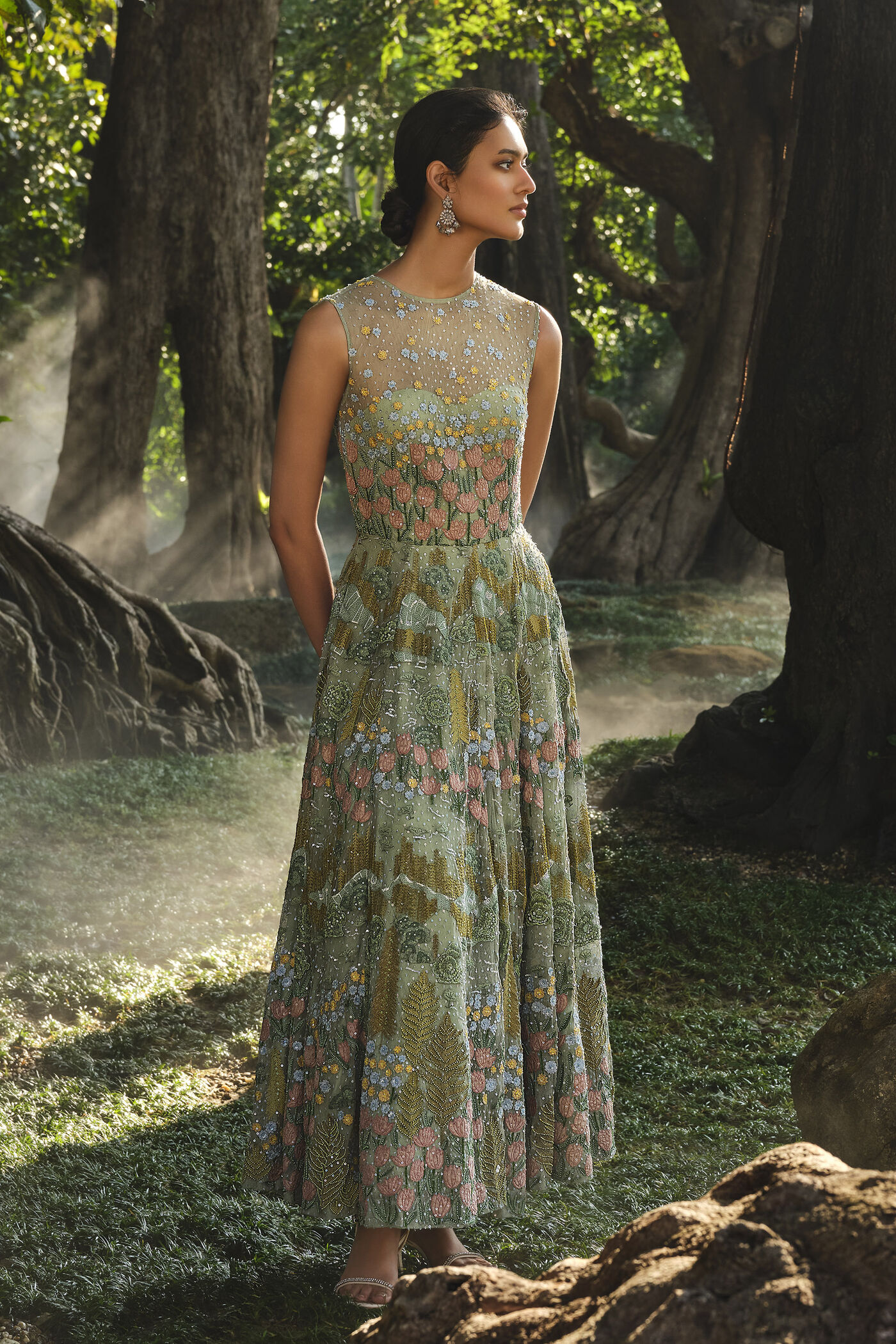 Buy Designer Lakeforest Embroidered Dress - Sage Online for Women from Anita Dongre S25P25_SAGE Buy Designer Lakeforest Embroidered Dress - Sage Online for Women from Anita Dongre S25P25_SAGE