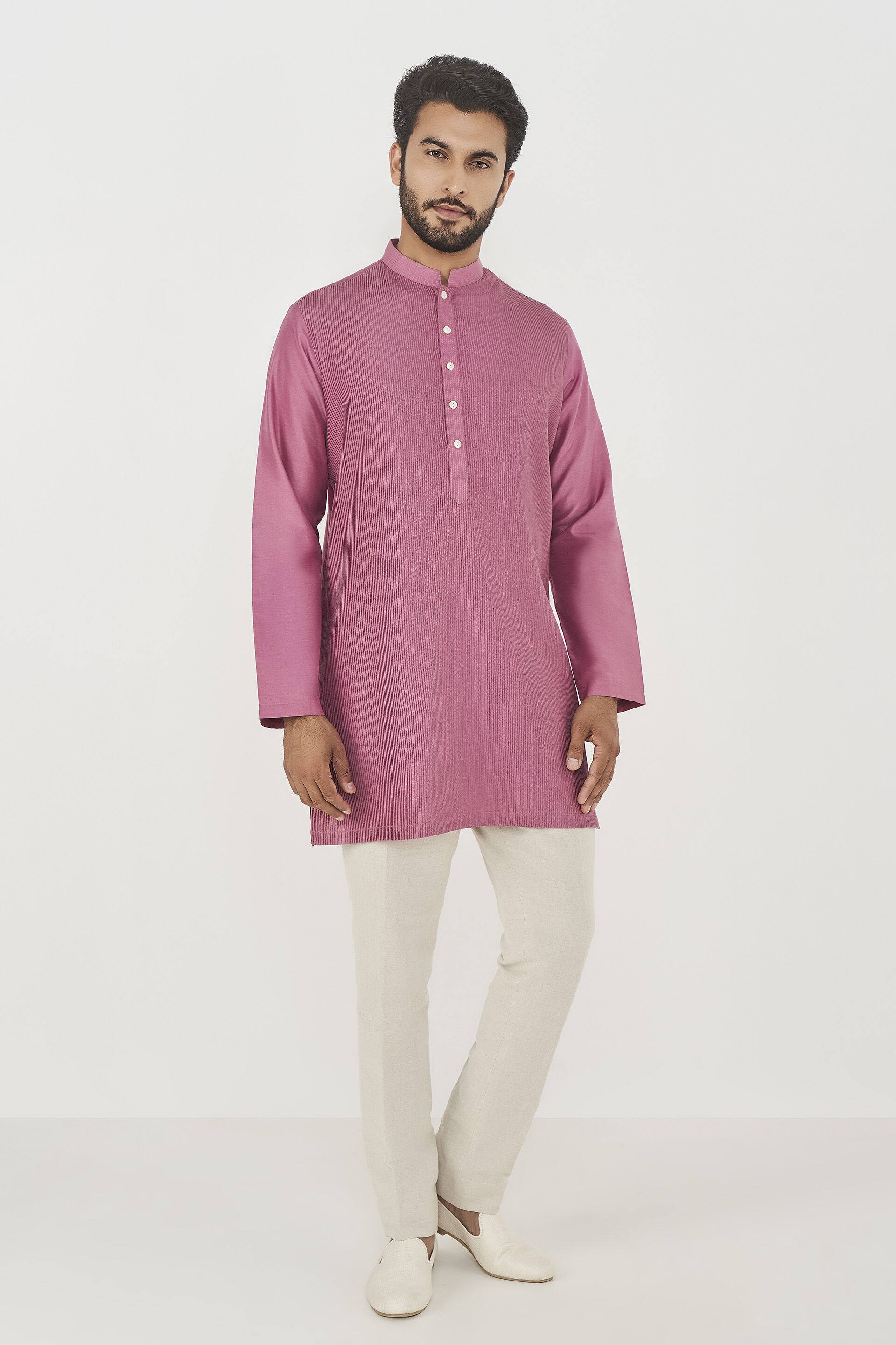 Daksh Silk Kurta - Lilac, Lilac, image 1