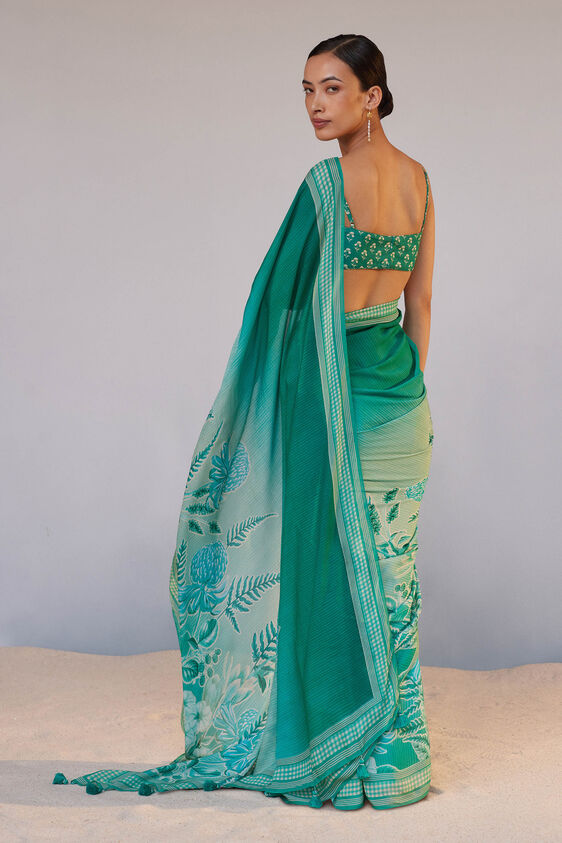 Aisling Saree Set - Green, Green, image 3