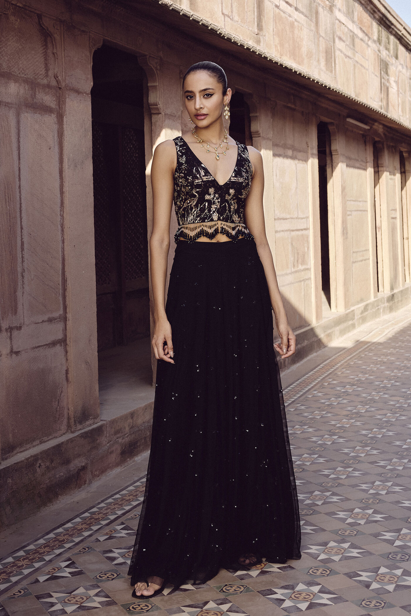 Alayla Sharara Set - Black