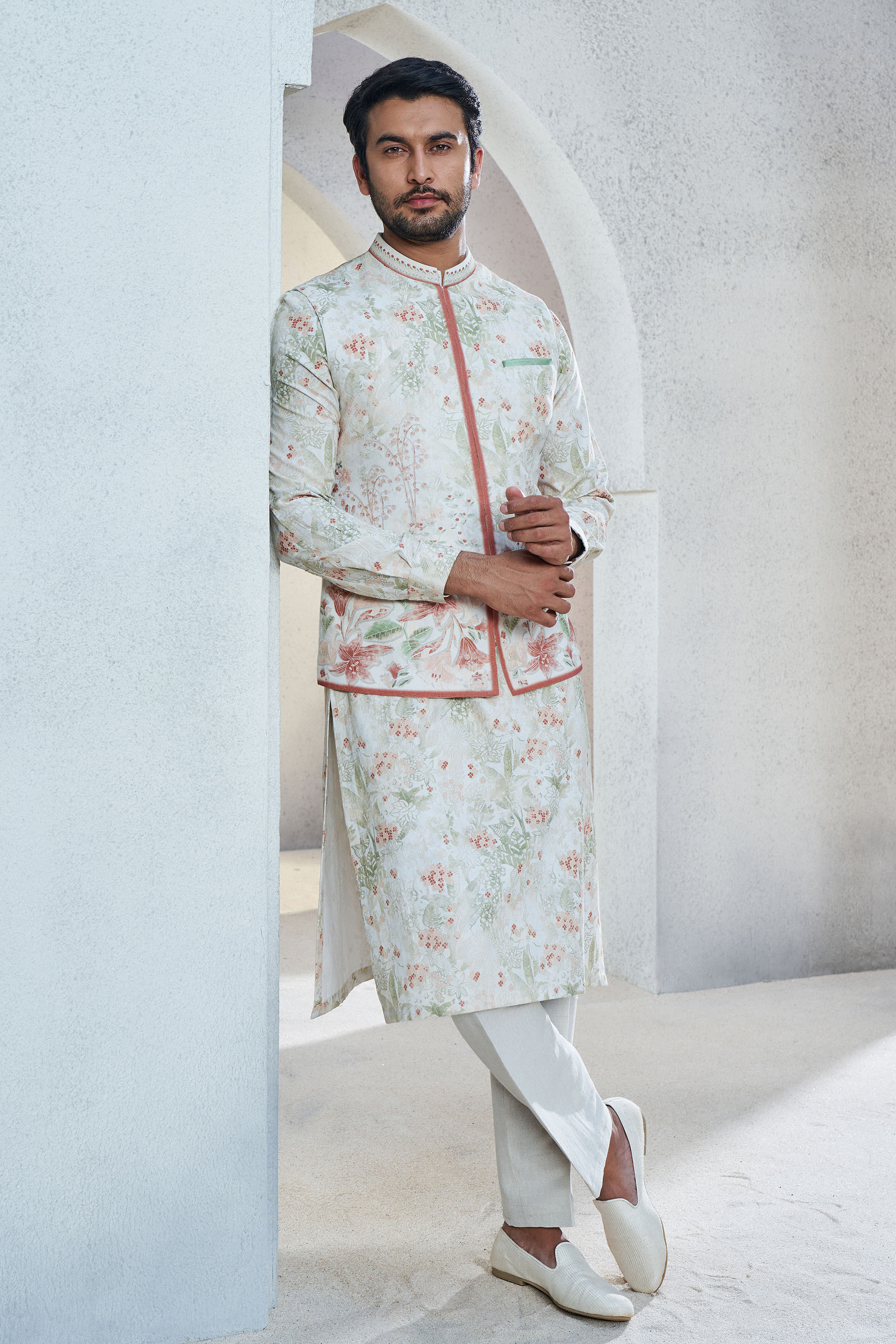 Ajish Nehru Jacket - Ivory