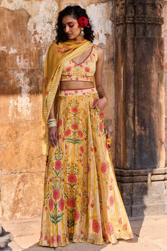 1 - Silene Lehenga Set – Yellow, image 1