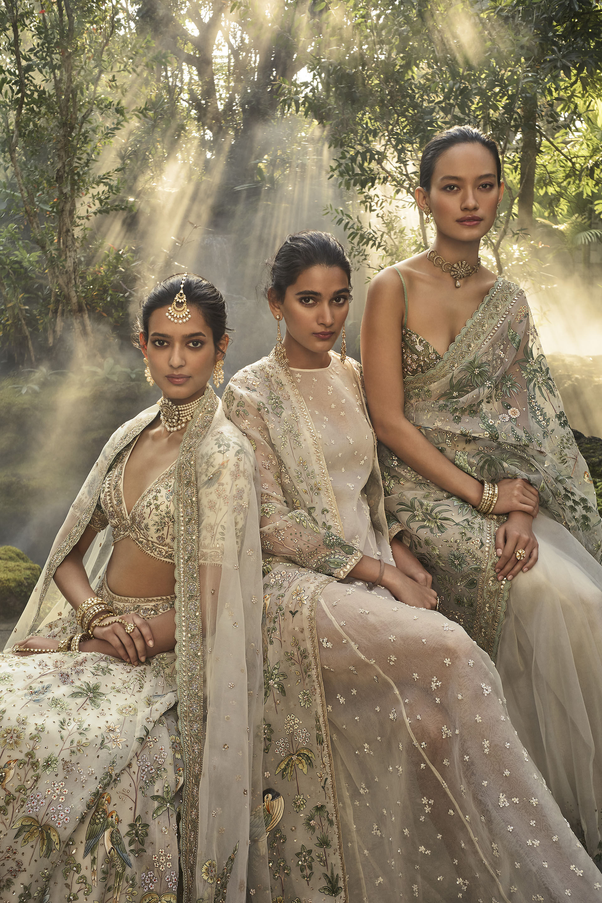 Sebago Hand-painted Pichhwai Silk Saree - Ivory