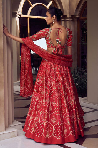 Mehvish Lehenga, Red, image 2