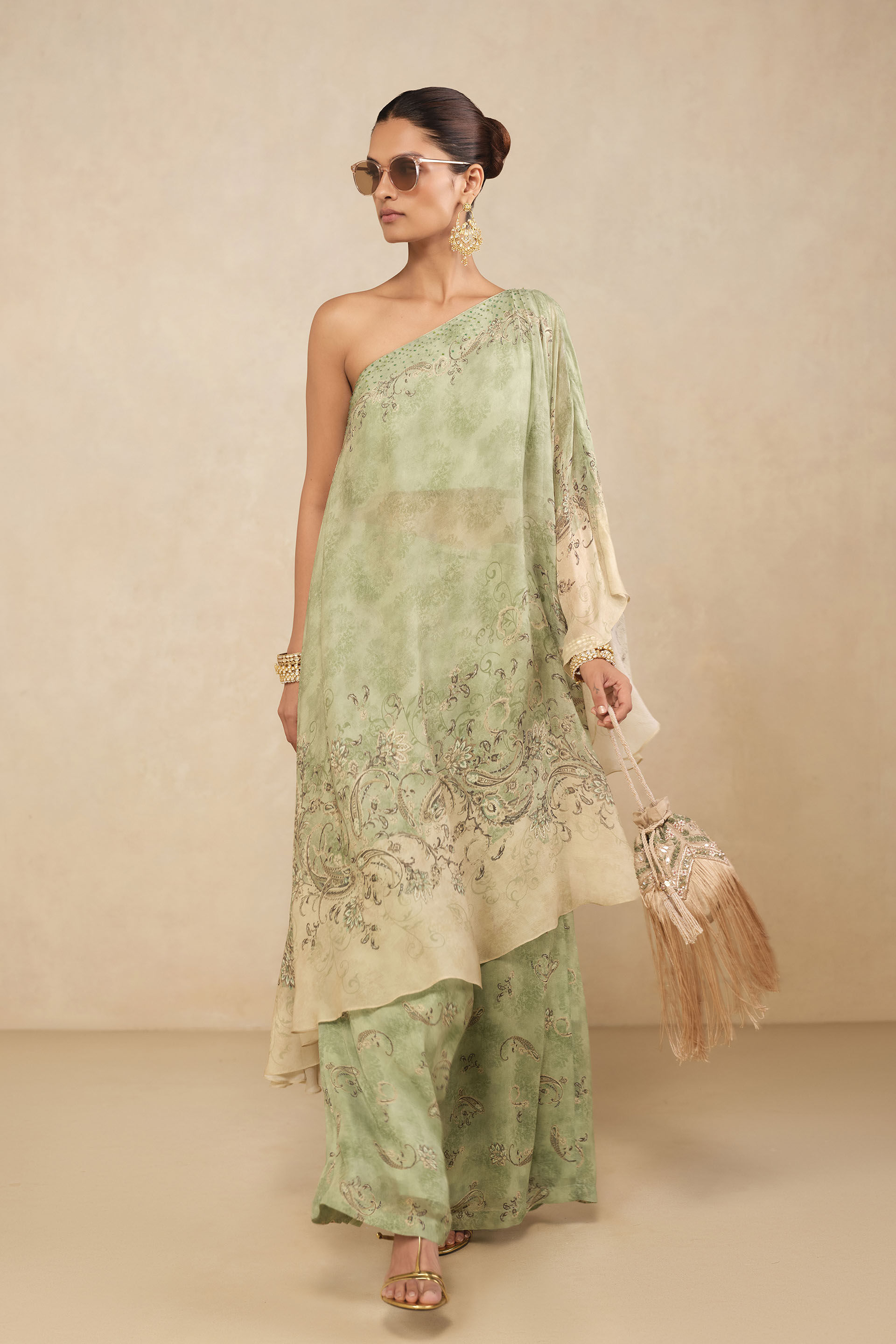 Riham Palazzo Set - Sage