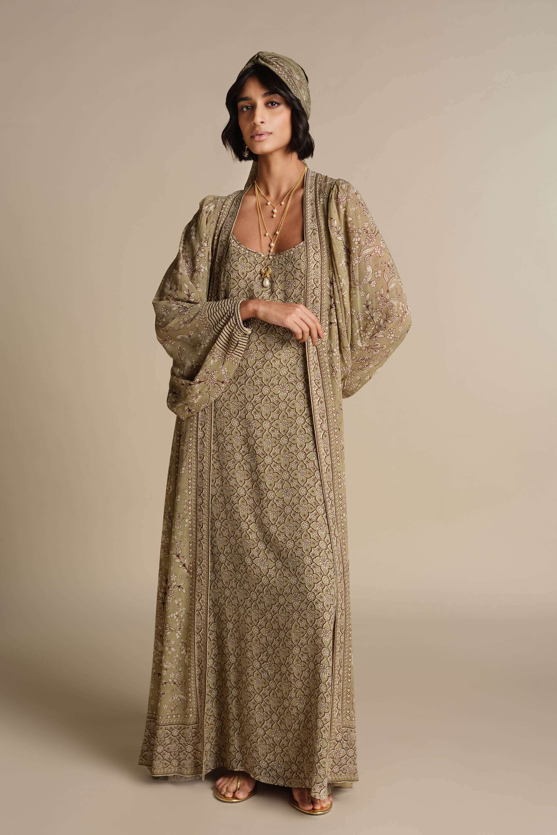 Rimaza Kaftan Set - Sage, Sage, image 3