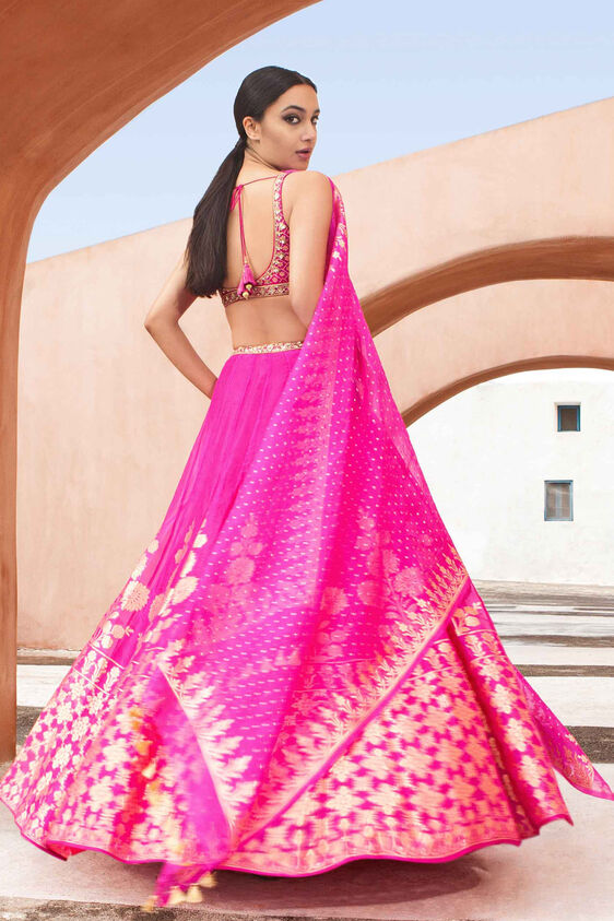 Amari Lehenga, Hot Pink, image 2