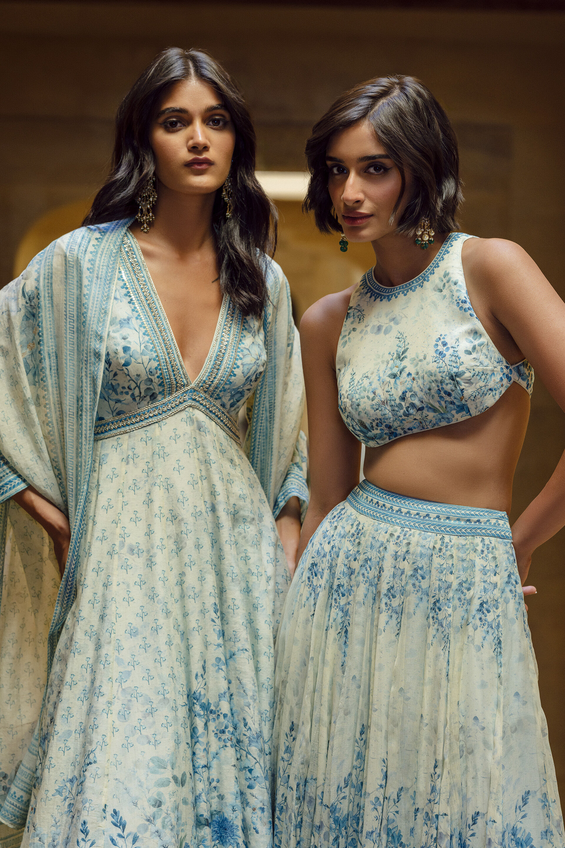 Buy Designer Aluma Skirt Set - Powder Blue Online from Anita Dongre
