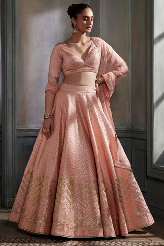 Lasaki Lehenga Set – Red, Blush, image 1