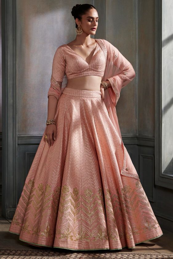 Lasaki Lehenga Set – Red, Blush, image 1