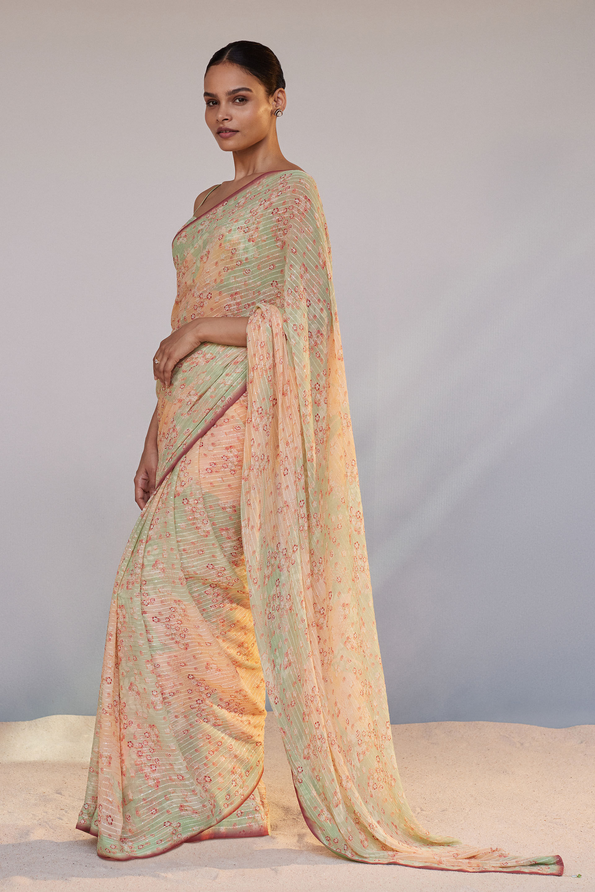 Alora Saree Set - Sage, Sage, image 2