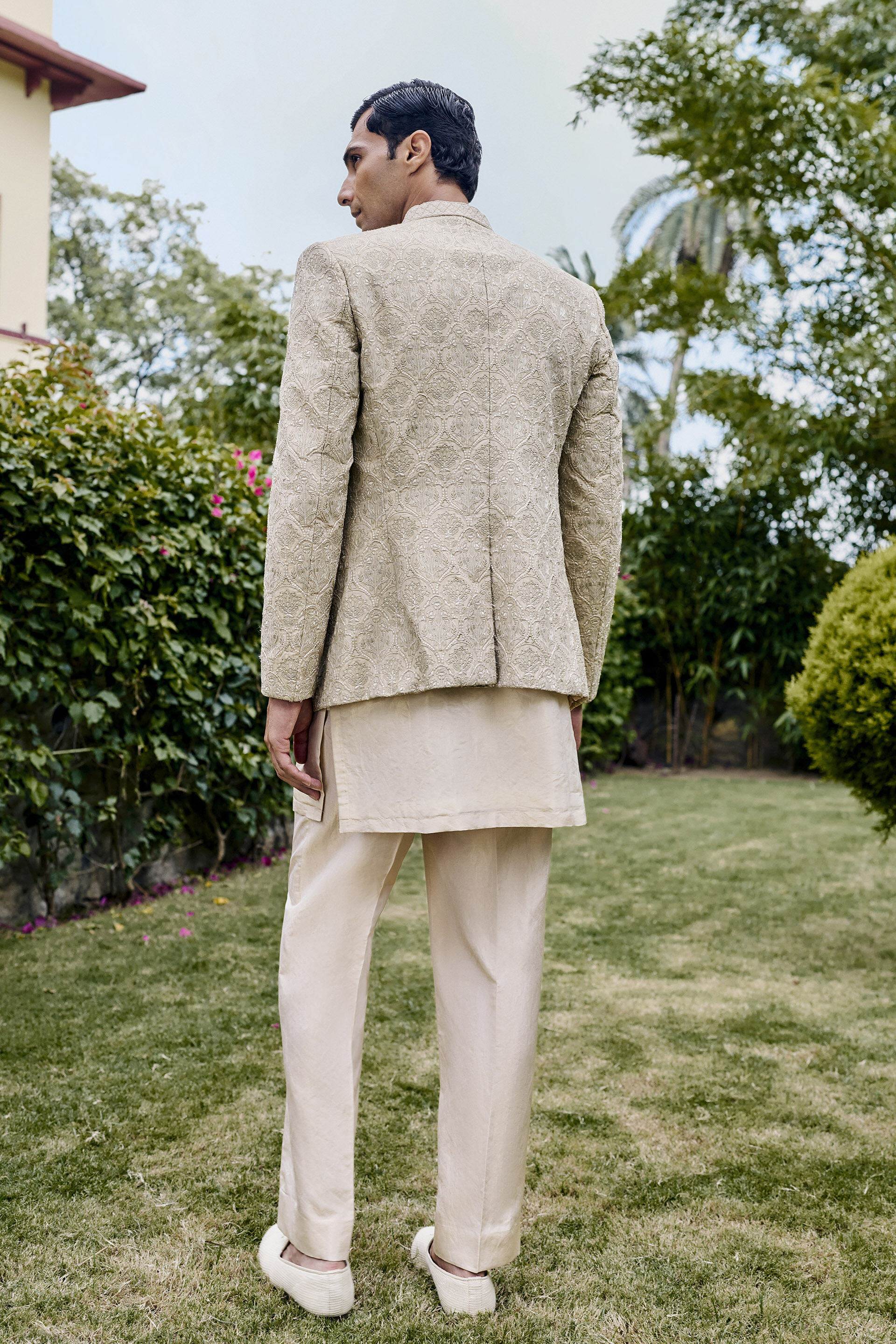 Hymn Embroidered Sherwani - Gold