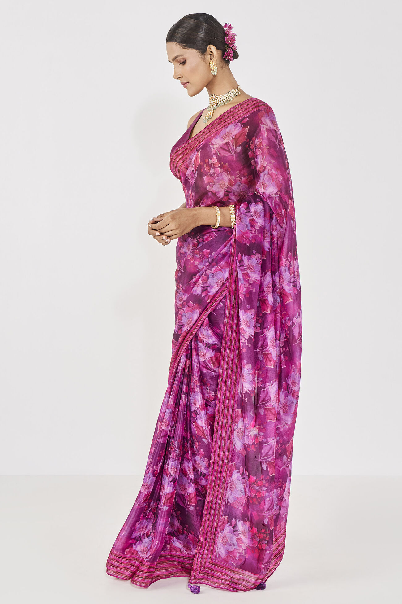 Tanaz Saree - Purple, Purple, image 2