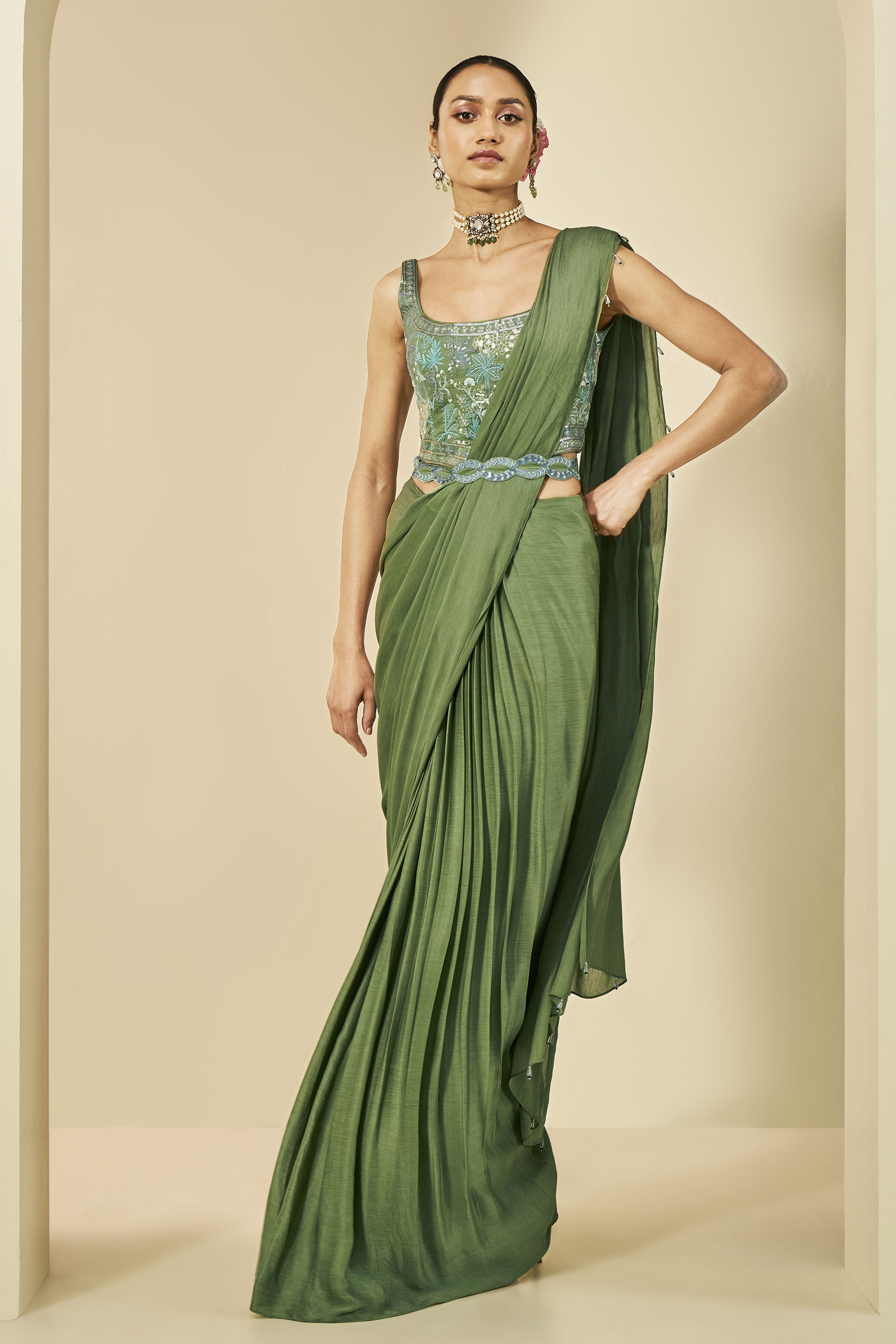 Green bridal sarees top