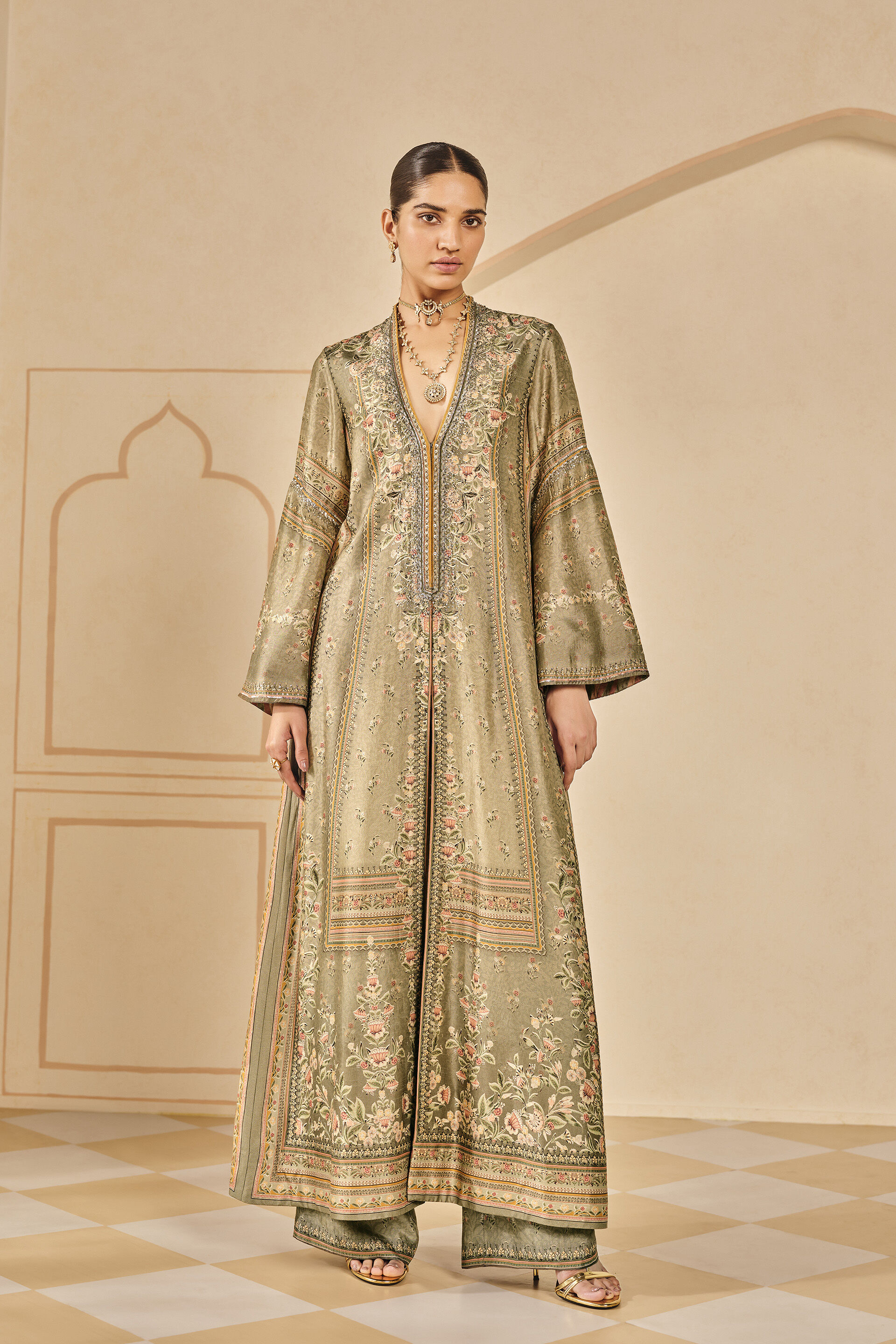 Women's long silk jacket on sale