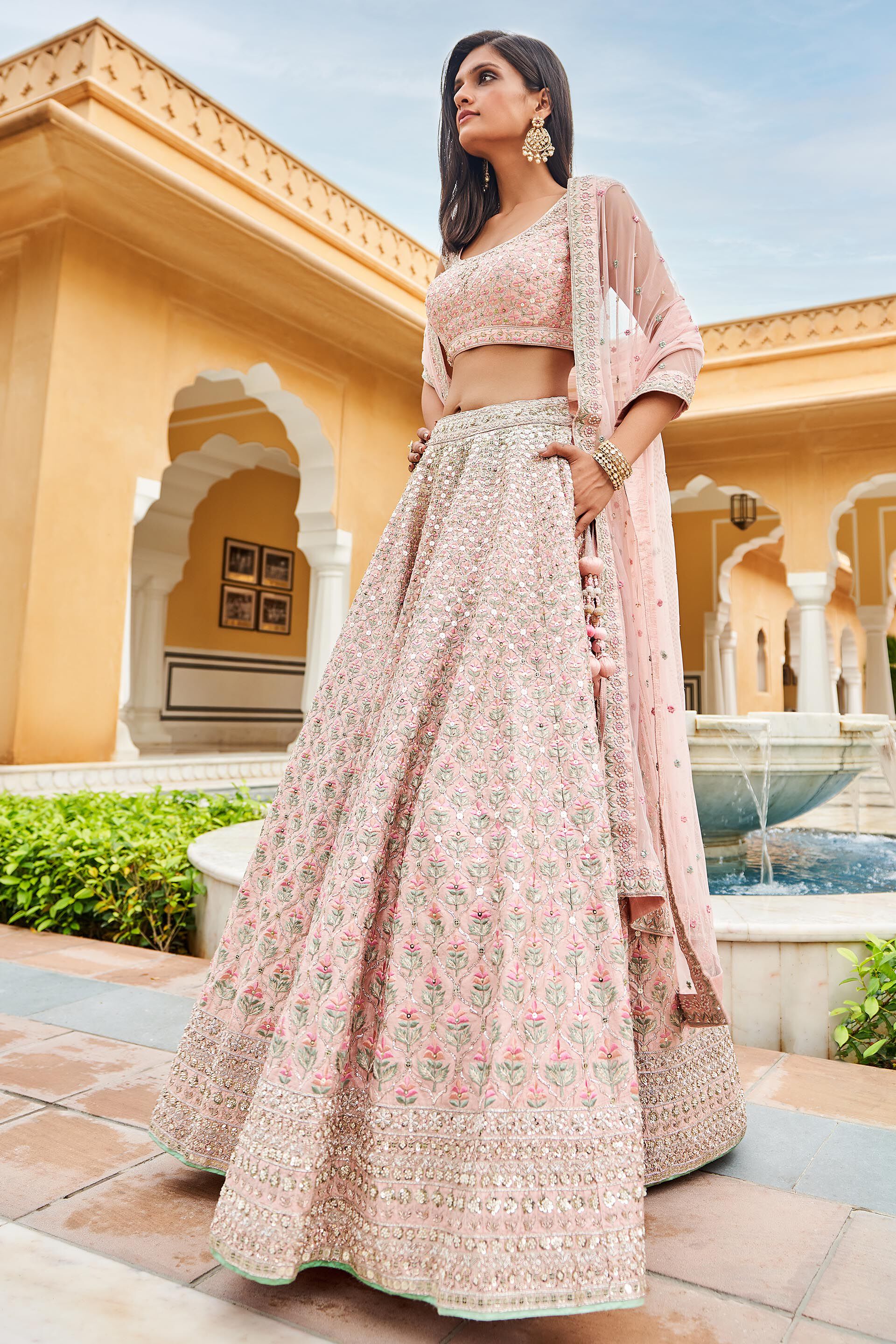 Pranja Lehenga Set - Blush