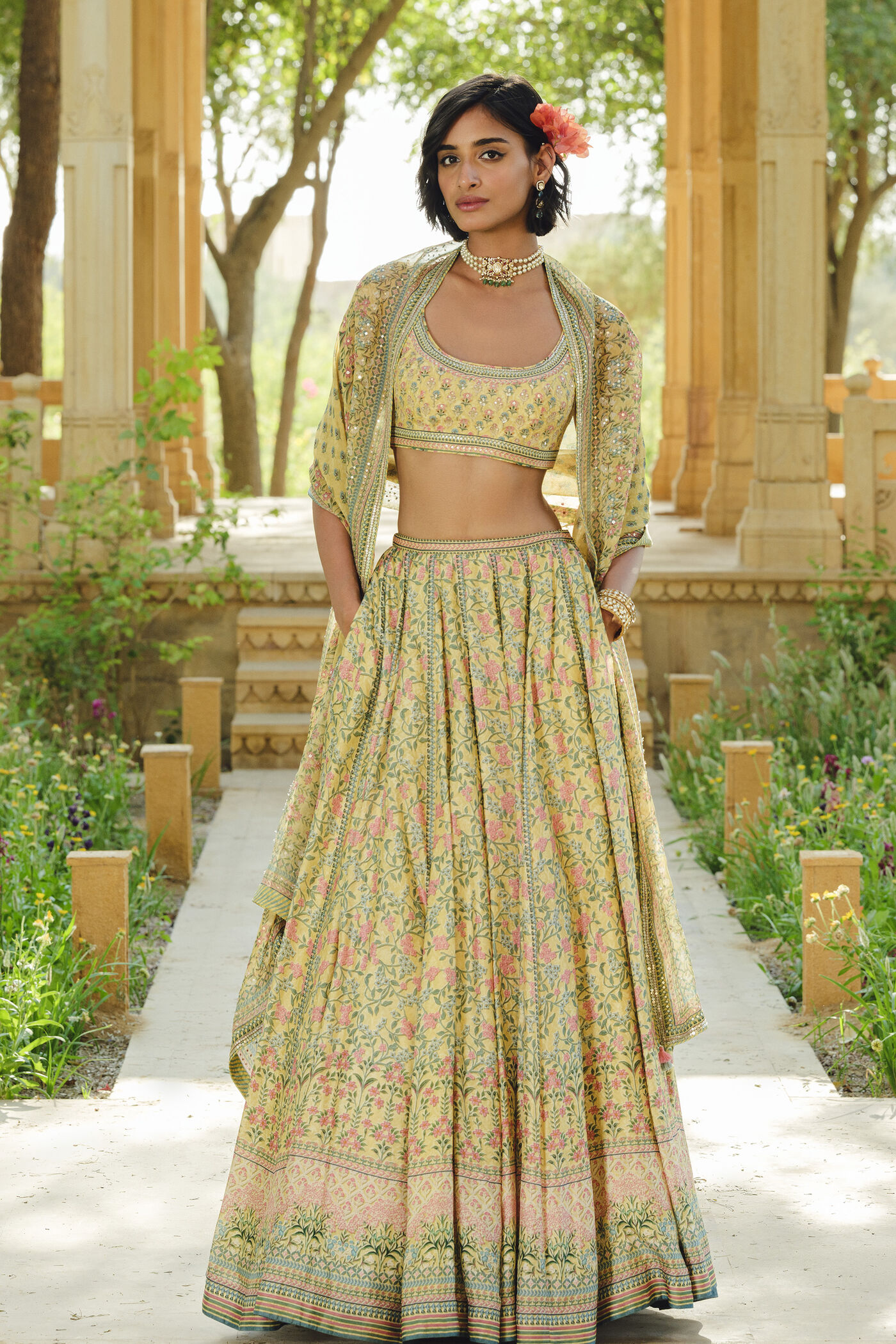Eliora Silk Lehenga Set - Yellow