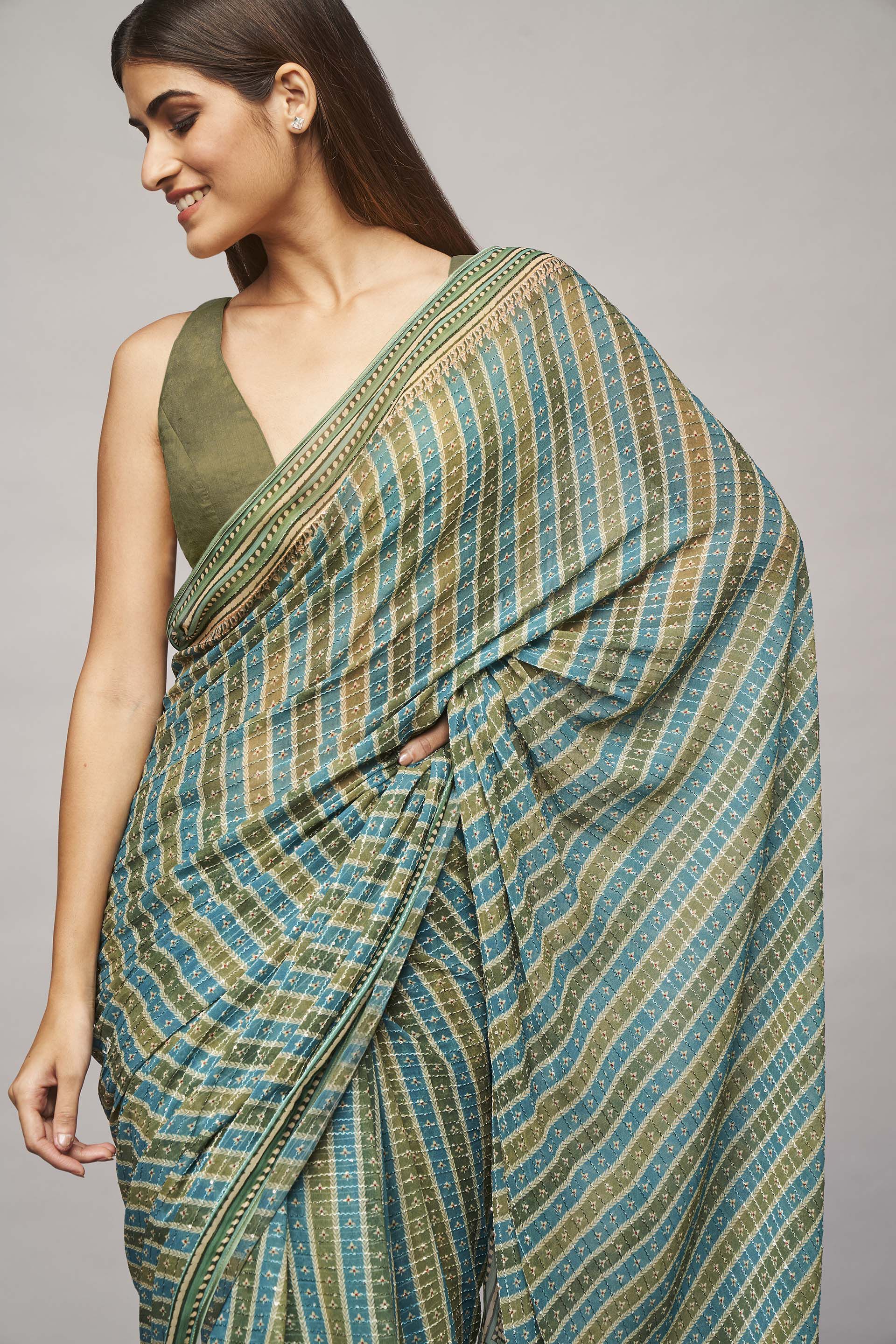 Alana Saree - Sage, Sage, image 4