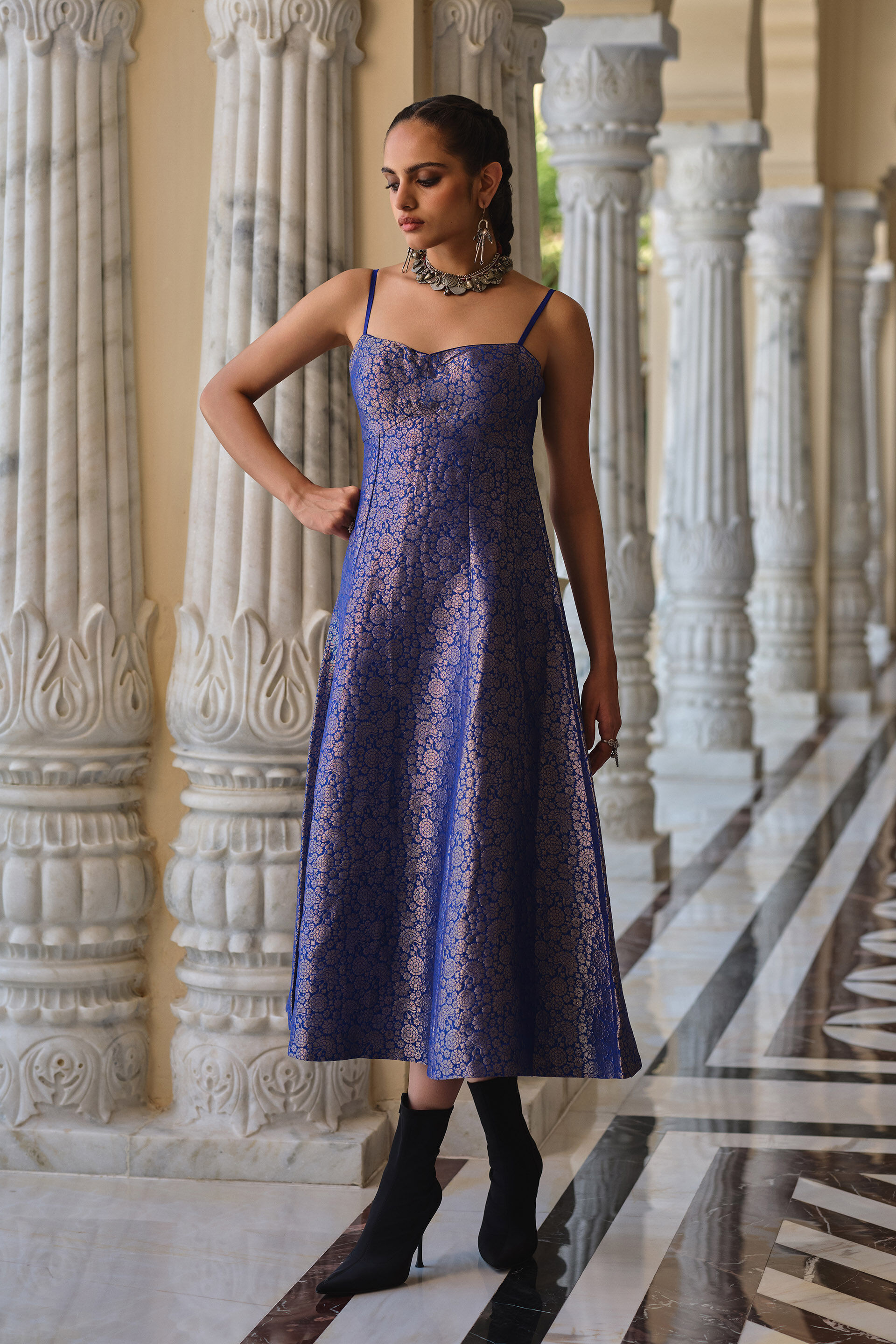 Muse Blue Benarasi Dress
