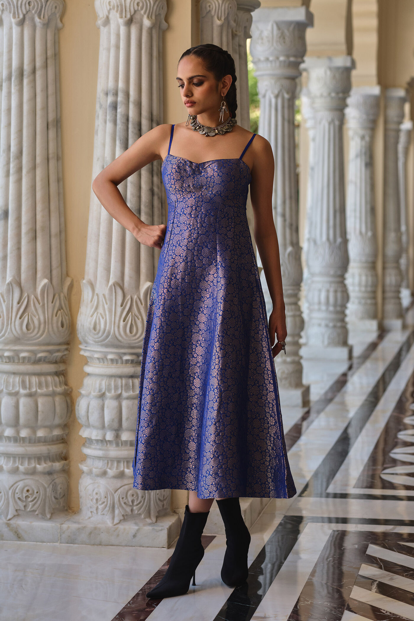 Muse Blue Benarasi Dress