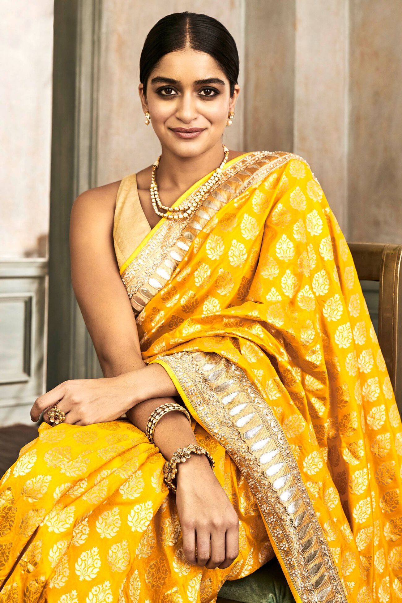 Raika Saree Set - Yellow, Yellow, image 5