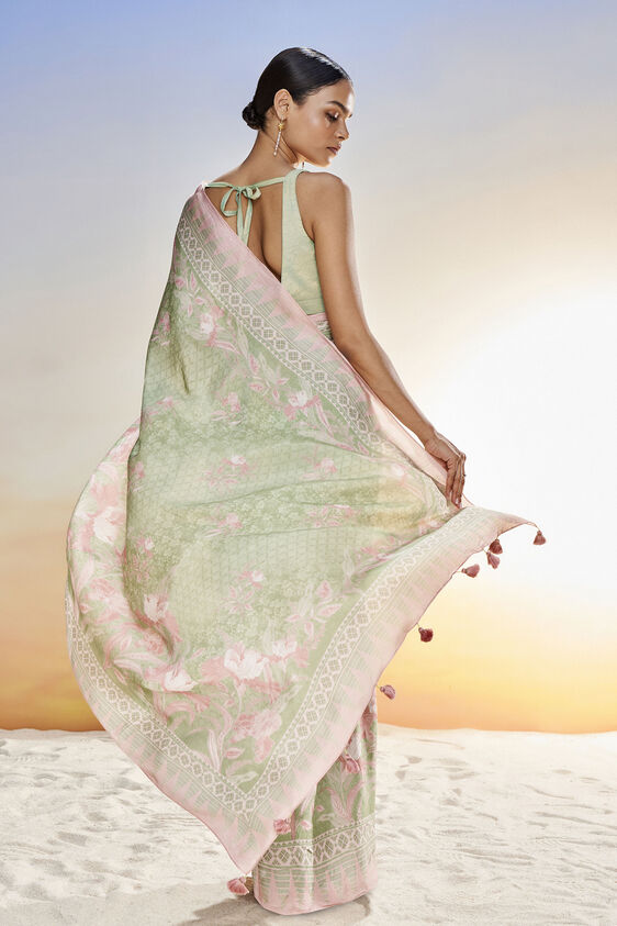 Floriana Saree Set - Sage, Sage, image 4